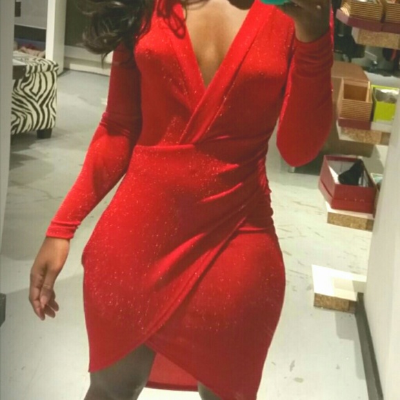 Red glittery dress