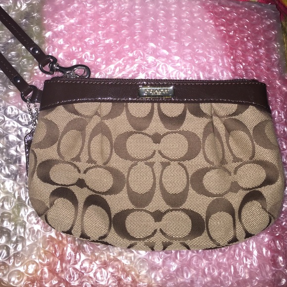 Coach Brown Wristlet - Picture 1 of 4
