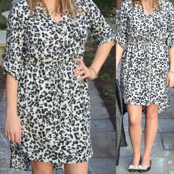 Merona Black & White Hi-Low Dress