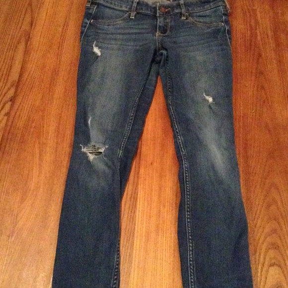 A pair of medium demin jeggings