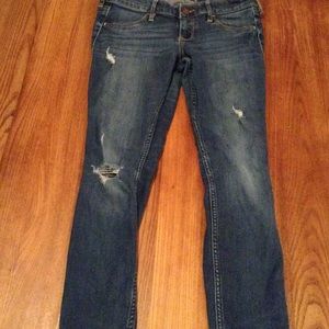 A pair of medium demin jeggings