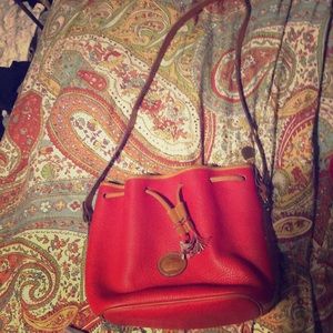 Authentic Vintage Red Dooney & Bourke bucket purse