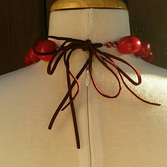 BOGO Red Necklace with Dyed Freshwater Pearls - Picture 3 of 3