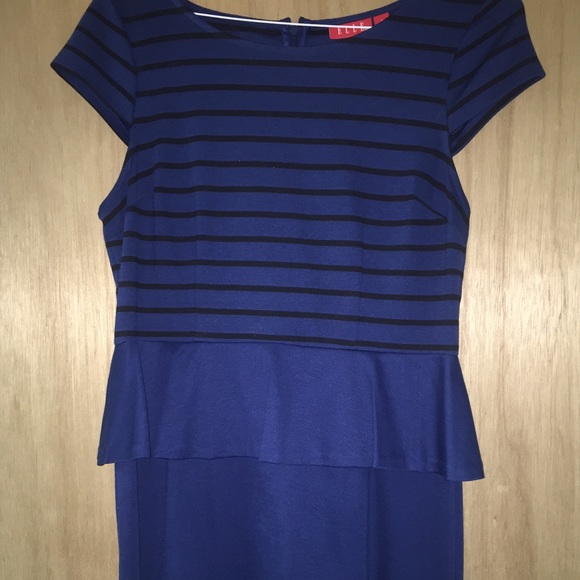 Elle peplum navy dress