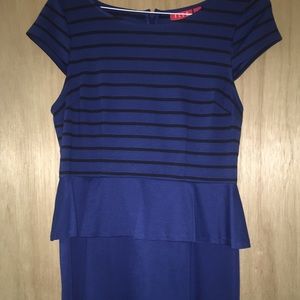 Elle peplum navy dress