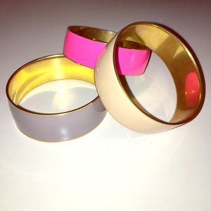 J.Crew Classic Wide Enameled Bangles- set of 3