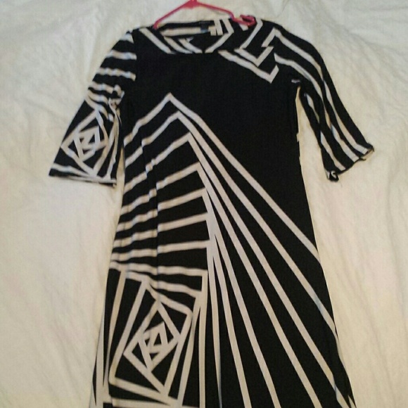 Black and White Abstract Dress