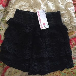 Black lace shorts