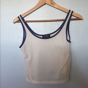 White and blue cropped tank