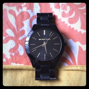 Michael Kors black and gold watch