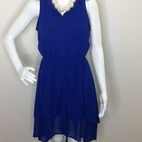 Royal blue high low dress - Picture 1 of 4