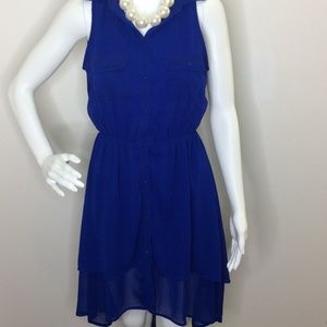 Royal blue high low dress