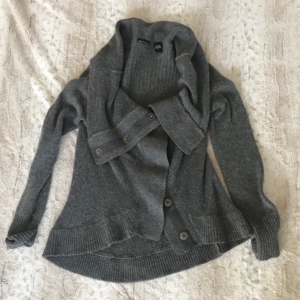 Gray button up sweater