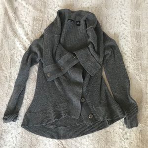 Gray button up sweater