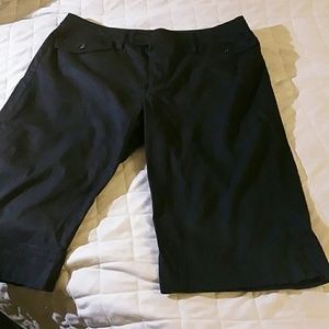Black striped capri pants