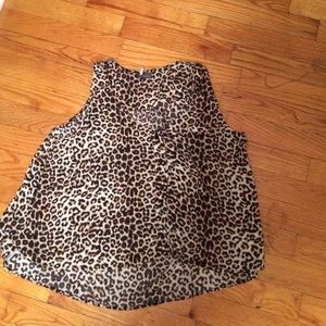 High Low Cropped Leopard Tank