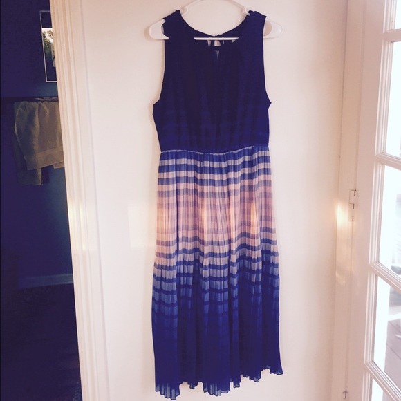 Maison Jules (MACYS) striped navy/soft pink dress