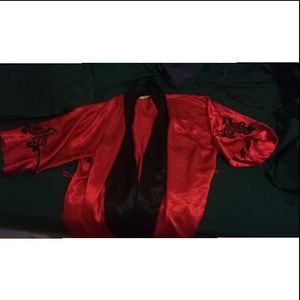 Red Silk Night/Bath Robe -- Victoria's Secret