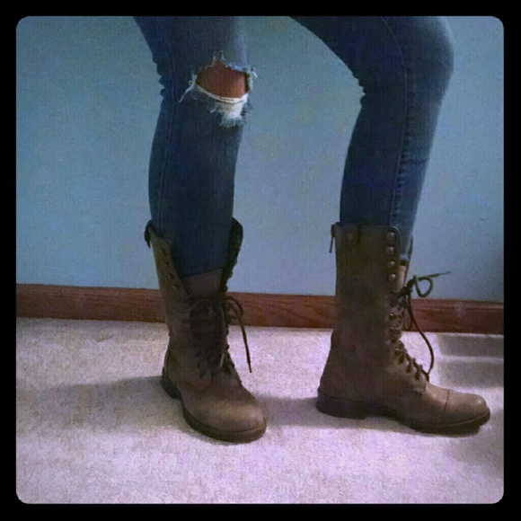 Dollhouse dusty brown lace up boots