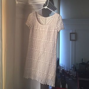 Off-White Eyelet Shift Dress