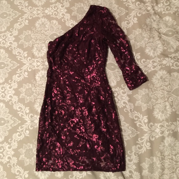One shoulder sequin party dress