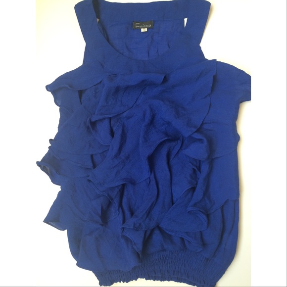 Blue Ruffle Shirt 💙 - Picture 2 of 2