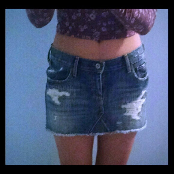 Hollister mini jean skirt