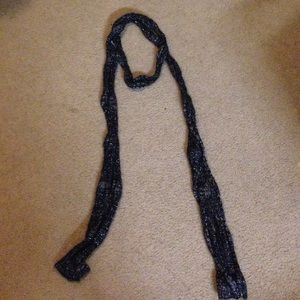 Black sparkle skinny neck scarf