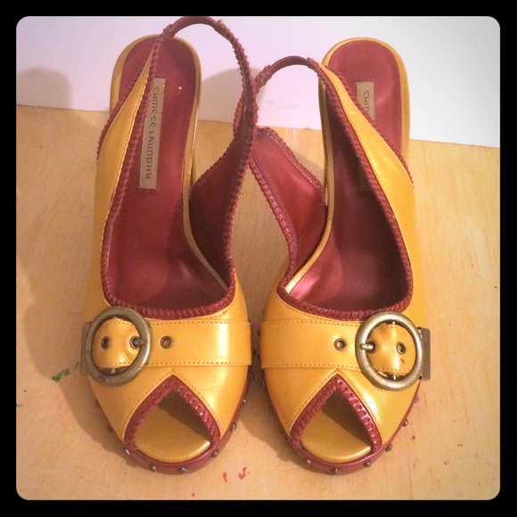 Gold/Copper sling back shoes