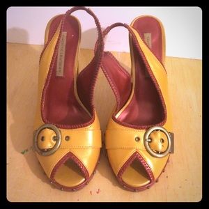 Gold/Copper sling back shoes