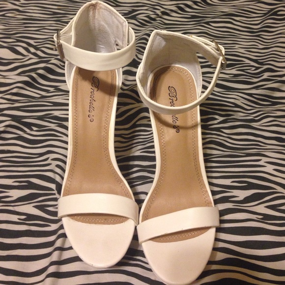Tall All White Wedge Heels - Picture 3 of 4