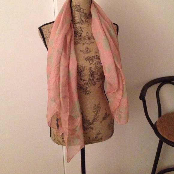 Alexander Mcqueen chiffon skull scarf pink/mint