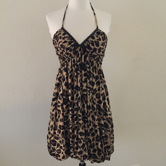 Cheetah print halter top dress