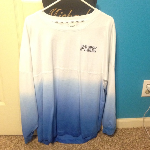 ❌SOLD❌Victoria Secret Blue Ombré Varsity Crew - Picture 2 of 3