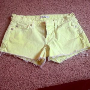 7 for all mankind size 25 neon yellow/green shorts