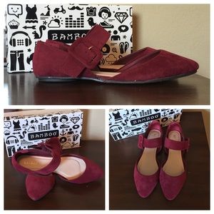 Bamboo wine color flats - size 10
