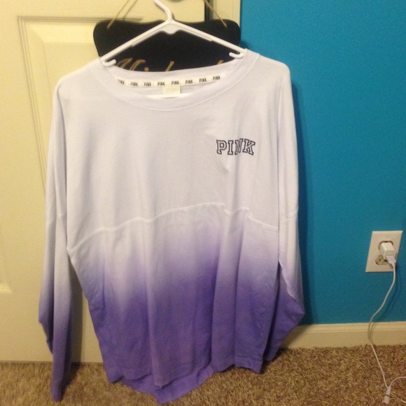 ❌SOLD❌Victoria Secret Purple Ombré Varsity Crew - Picture 2 of 3