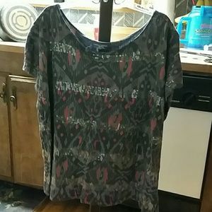 Gray & Pink Top With Sparkle