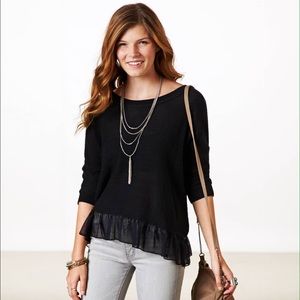 ! American Eagle Ruffle Hem Sweater