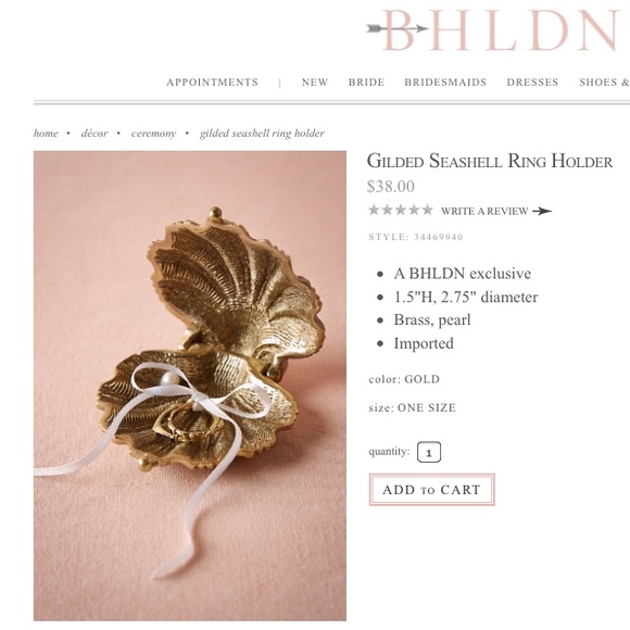 BHLDN seashell ring holder
