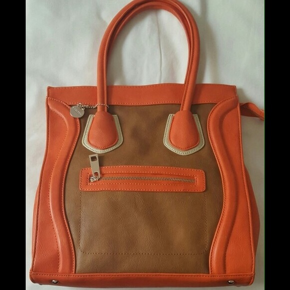 Orange Colorblock Satchel