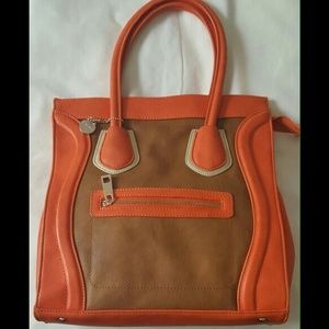 Orange Colorblock Satchel