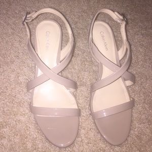 Neutral/ Cream Calvin Klein wedges