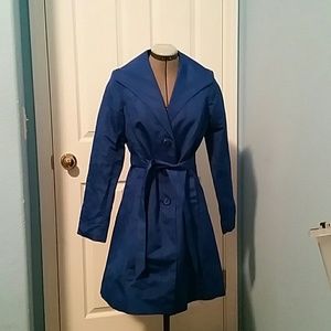 NWOT Cobalt blue trench coat Sz S