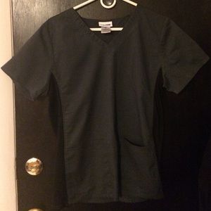 Gray & black scrub top. New. 2 pockets.