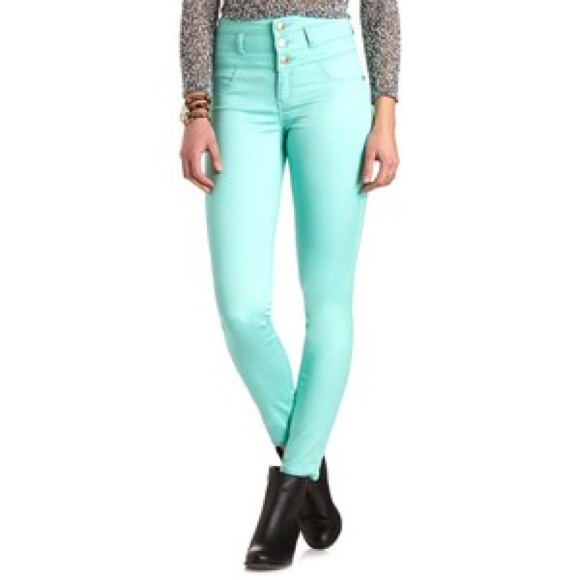 Teal High waisted Charlotte Russe pants😍😍