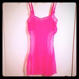 Plus Size Hot Pink Fishnet with Cutouts