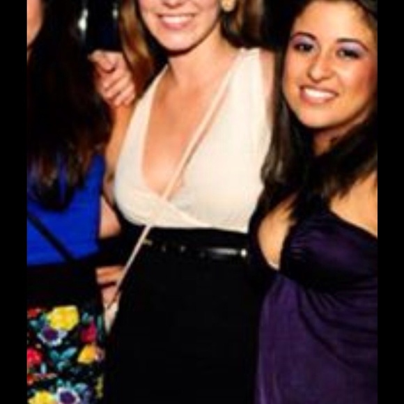 Black and off white dress