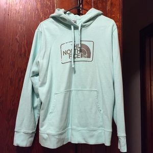 Mint colored north face hoodie