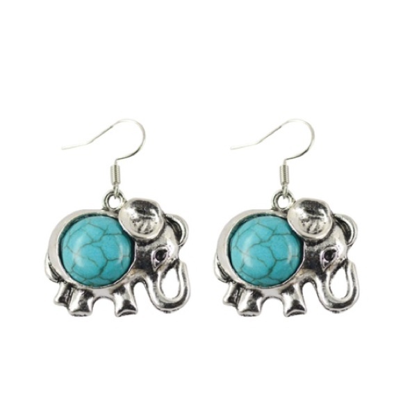 Turquoise Elephant Earrings